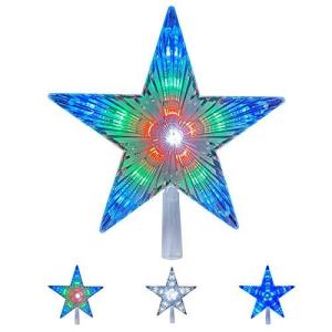 Giyomi クリスマスツリー トップライト 立体 星型 LED オーナメント スター イルミネーション 自動点滅 線5m 店舗 自宅 パーティー (