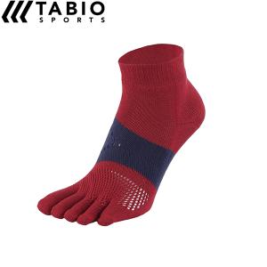 ゆうパケット25〜27cm タビオ レーシングラン五本指ソックス (ダークレッド) 072120037-43｜ステップスポーツYahoo!店