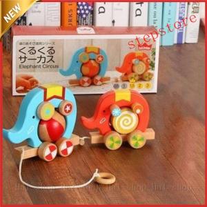 知育玩具 木のおもちゃ おもちゃ 出産祝い 1歳 2歳 3歳 男 女 誕生日プレゼント ゾウバス新品｜stepstore