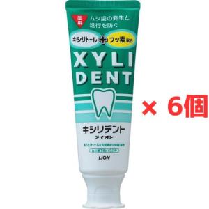 キシリデント ライオン ハミガキ キシリトール フッ素  ムシ歯の発生と進行を防ぐ 120ｇ×6個 4903301762522　*｜sterastar