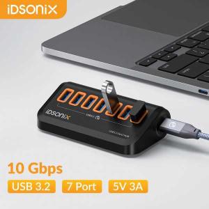 Idsonix-USBスプリッター USB 3.2 10gbps タイプc アダプター マルチポート USB 3.0 ドッキングステーション 表面 ノートブック PCハブ用｜sterham0021