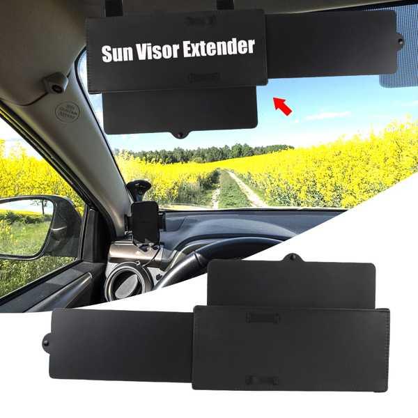 アンチグレアカーサンバイザー UV保護 収納プライヤー 調整可能な内部 自動車用アクセサリー