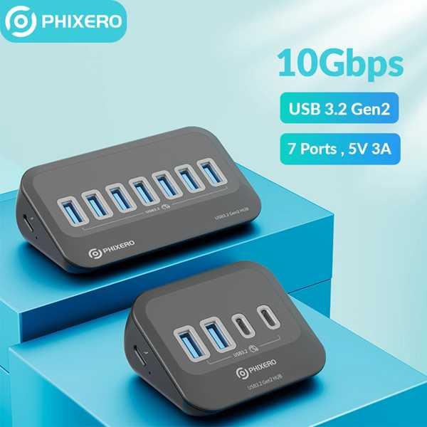 Phixero USB 3.2ドッキングステーション 10gbps スプリッター ドック マルチsd...