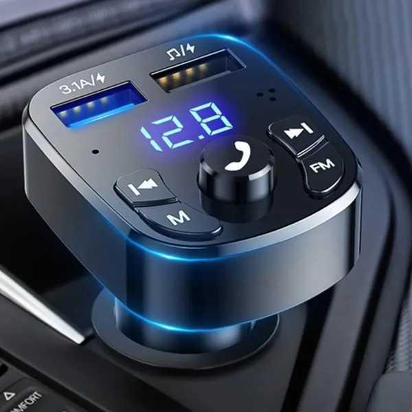 車のmp3プレーヤーデュアルUSB高速充電器fm BluetoothレシーバーBluetooth対応...