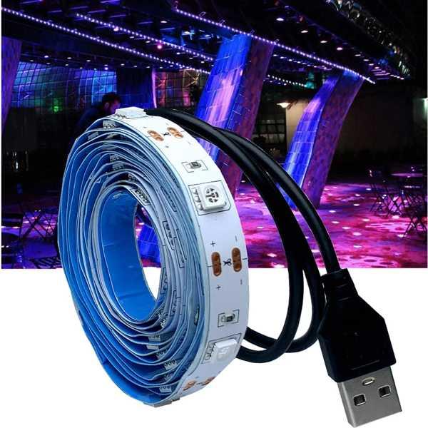 USB UV LEDストリップライト 5v 50smd 30ダイオード/m ボディペイント/bank...