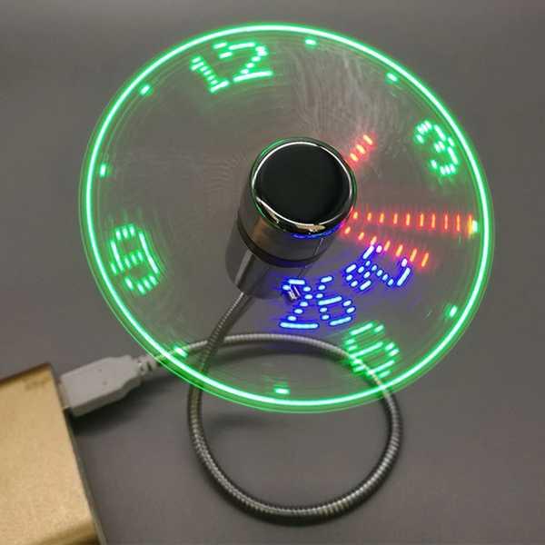 時計ファン時間温度表示、小さな常夜灯、USB電源、LED時計ファン、ミニ冷却、ラップトップ、PC、ノ...