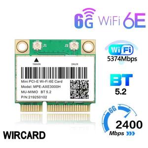 Axe3000h wifiカード 5374mbps 6e ax210 mini pcie bt5.2用 802.11ax 2.4g/5g/6ghz wlanネットワークカード Windows 10用