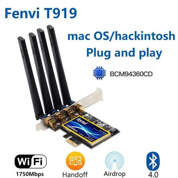 Bluetooth 1750 802.11ac pcie Wi-Fiカードアダプター 2.4/5GH...