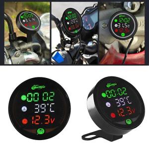 オートバイ用電子時計 5 in 1 9 v-24v 水温度計 電圧計 ip67 防水 防塵 LED デジタル 時計ディスプレイ