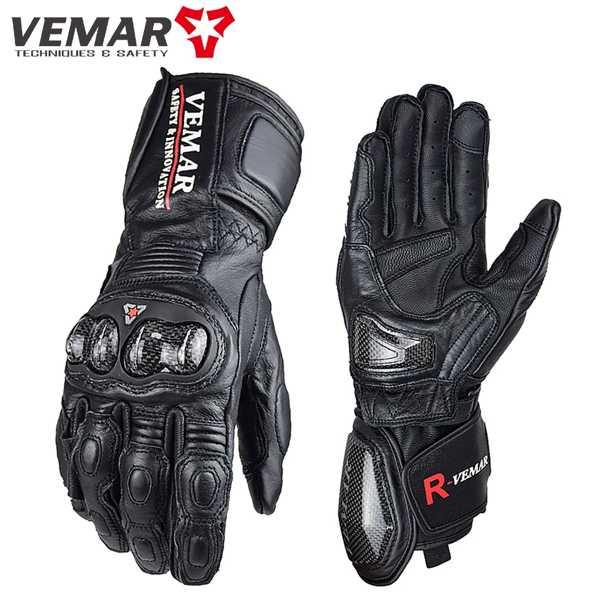 Vemar-男性用のプロ用オートバイ用手袋 男性用の革保護手袋 タッチスクリーン 通気性 S-XXL