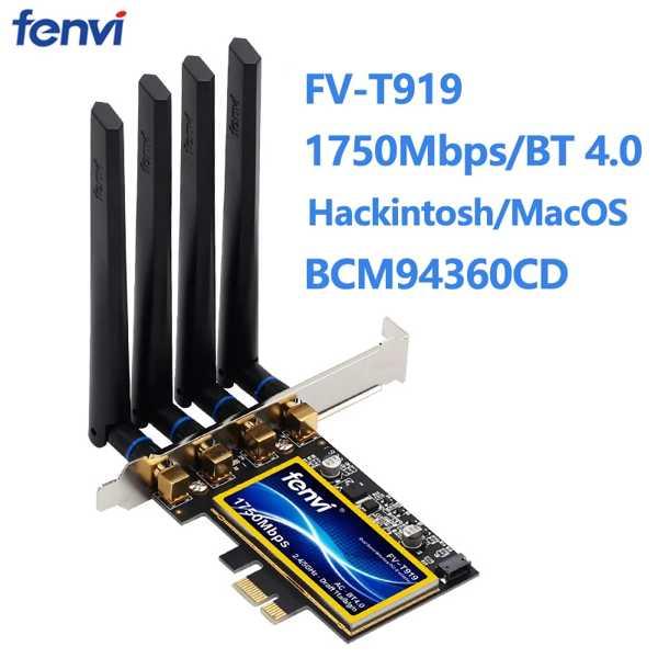 Fenvi-デスクトップpc用のt919pcie wi-fiワイヤレスカードアダプター 1750mb...