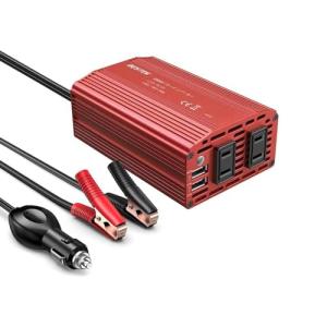 BESTEK カーインバーター 300W シガーソケット 車載充電器 USB 2ポート ACコンセン...