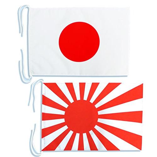 TOSPA 日本国旗と海軍旗のセットMサイズ 34*50cm テトロン製