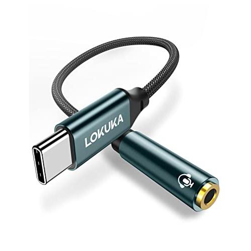 LOKUKA usb c イヤホンジャック DAC内蔵 ハイレゾ対応 高耐久 通話/音量調整/音楽再...