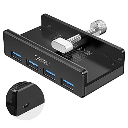 ORICO USB3.0ハブ 4ポート クリップ式 5Gbps高速 5V/2A給電ポート付き バスパ...