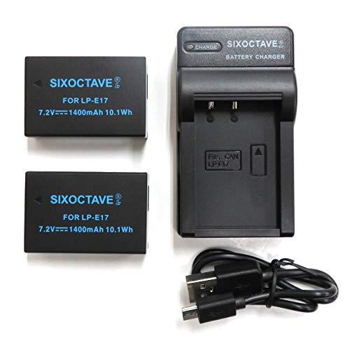 SIXOCTAVE LP-E17 互換バッテリー [付属充電器のみ充電可能]２個と 急速互換充電器カ...
