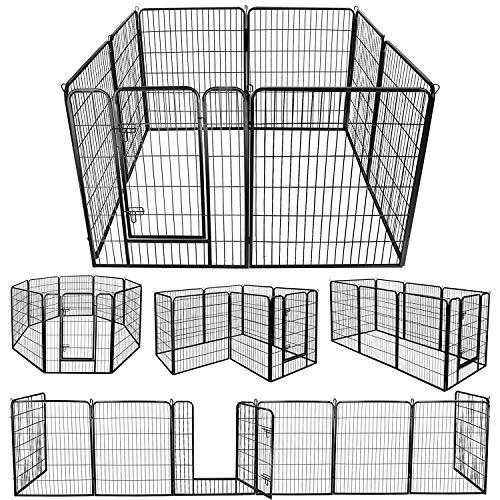 DUDUPET ペットフェンス 大型犬用 中型犬用 ペットケージ パネル8枚 四角ポール 折り畳み式...