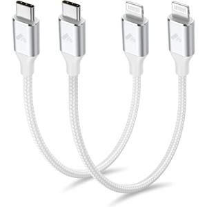 Aioneus USB C Lightningケーブル 30cm 2本セット タイプC iPhone 充電器 ケーブル 短い PD高速充電 タイプC ライトニングケーブル Type C Lightningケーブル iP