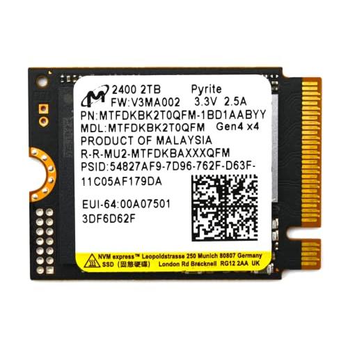 Micron 2TB 2400 M.2 2230 NVMe PCIe 4.0x4 SSD MTFDK...