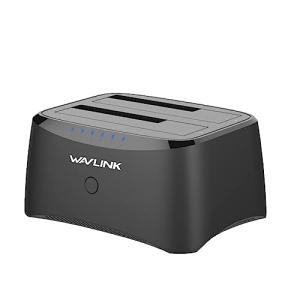 WAVLINK USB 3.0 SATA I/II/III デュアル ベイ外付けハード ドライブ ドッキング ステーション 2.5 インチまたは 3.5 インチ HDD、SSD オフライン クローン デュ｜sterham0021