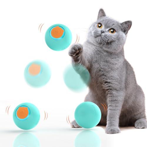 ROJECO猫おもちゃ 猫ボール 転がり*振れ*バウンド機能 3モード搭載 自動ボール 猫用電動おも...