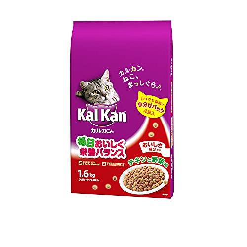 カルカン ドライ チキンと野菜味 キャットフード 成猫用 1.6キログラム (x 1)