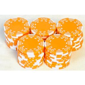 ポーカーチップ ばら売り50枚単位 11色 カジノチップ マージャン 麻雀 (橙)｜sterham0021