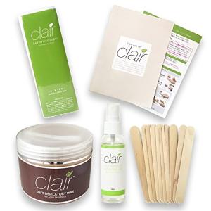 ブラジリアンワックス clair soft wax 初めてのブラジリアンワックス脱毛 スターターセット 大容量400g アフターケアオイル付 取扱説明書付｜sterham0021