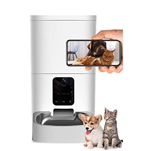 ブリシア カメラ付き自動給餌器 猫 犬 自動餌やり機 6L大容量 アプリで1日8回まで wifi ペ...