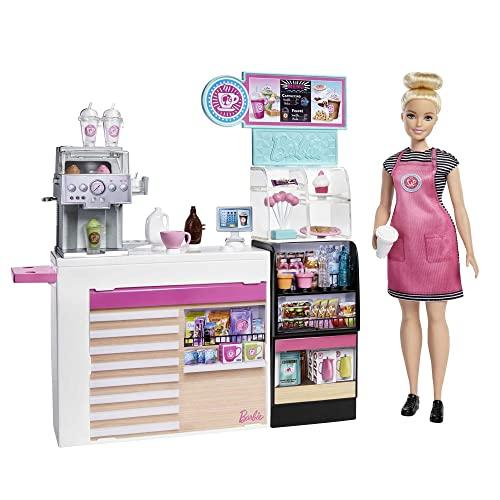 バービー(Barbie) おしごとあそび コーヒーショップ 着せ替え人形 ドール、アクセサリーセット...