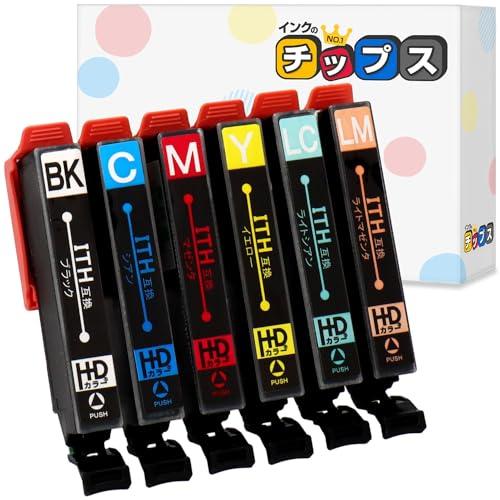 エプソン(EPSON)用 インクのチップス ITH(イチョウ)互換 互換インク 6色セット 残量検知...