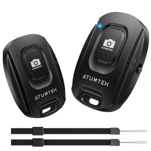 スマホで簡単操作 ? 2023冬発売  ATUMTEK スマートフォン用Bluetoothリモコンシャッター ワイヤレス 自撮りリモコン - スマホのカメラ撮影を便利に Bluetooth 5