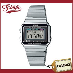 CASIO A-700W-1A カシオ 腕時計 デジタル スタンダード メンズ ブラック シルバー レディース｜STEYK