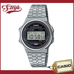 CASIO A171WE-1A カシオ 腕時計 デジタル スタンダード レディース メンズ ブラック シルバー｜steyk