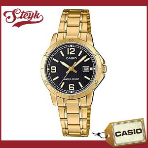 CASIO LTP-V004G-1B カシオ 腕時計 アナログ  レディース ゴールド ブラック｜STEYK