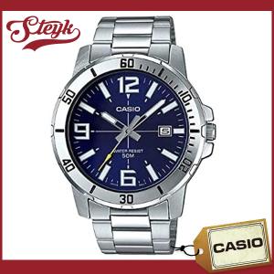 CASIO MTP-VD01D-2B カシオ 腕時計 アナログ スタンダード メンズ ネイビー シルバー