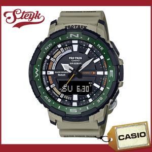 26日23:59までポイントUP! CASIO PRT-B70-5 カシオ 腕時計 アナデジ PRO TREK モバイルリンク メンズ ベージュ カーキ｜steyk