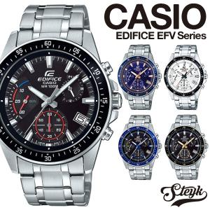 CASIO EFV-540D カシオ 腕時計 アナログ EDIFICE クロノグラフ メンズ ブラック シルバー ネイビー ホワイト｜steyk