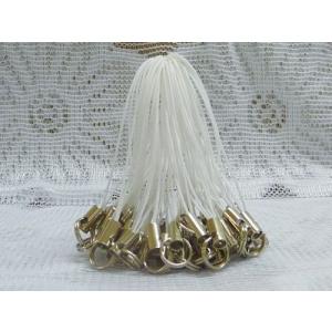 ストラップパーツ 100本 白 ホワイト 金具銀色 2重カン 2重リング付 高品質 張りのある紐 送...