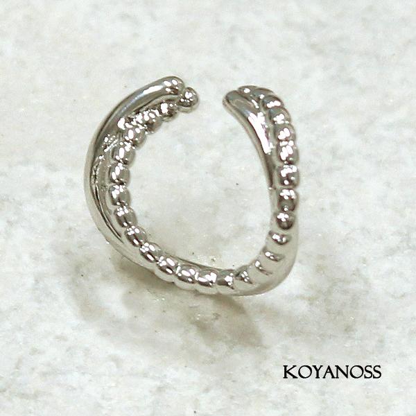 イヤーカフ 1個 片耳用 ニッケルフリー 金属アレルギー対応 シンプル シルバー色 225