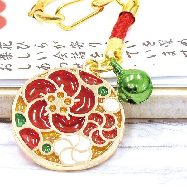 梅まもり キーホルダー 根付 ステンド風 縁起物根付