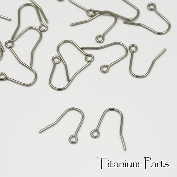 チタン ピアス フック パーツ 1ペア (2個) チタンフィッシュフック S (小)　