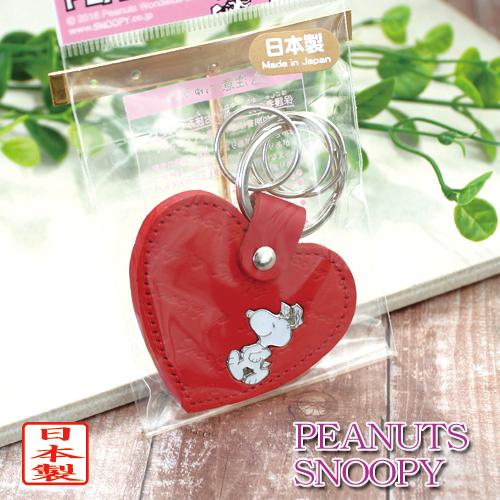 スヌーピー ハート レザーキーホルダー レッド 赤 革製キーホルダー SNOOPY ピーナッツ 送料...