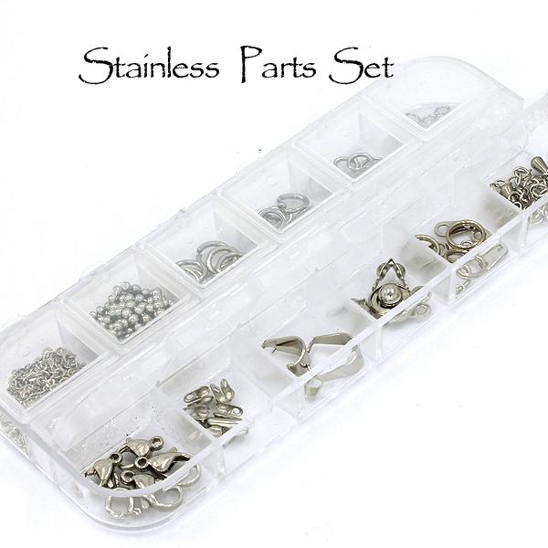 ステンレス パーツセット 19種類 ケース付 ステンレス304 ステンレス316L アクセサリー 丸...