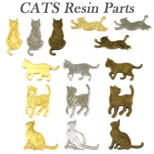猫パーツ 5個入り レジン封入タイプ パーツ 猫 ねこ キャット