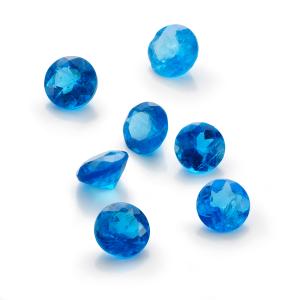 1粒売り 宝石質ネオンブルーアパタイトAAA　穴なしラウンドファセットカット3×3mm