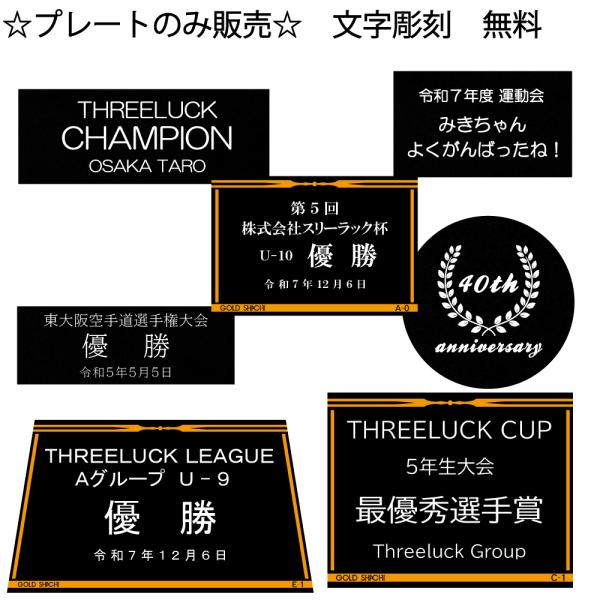 ▲プレートのみ販売▲　黒プレート　両面テープ付き　文字彫刻無料【レーザー彫刻】アルミ　白文字　表彰　...