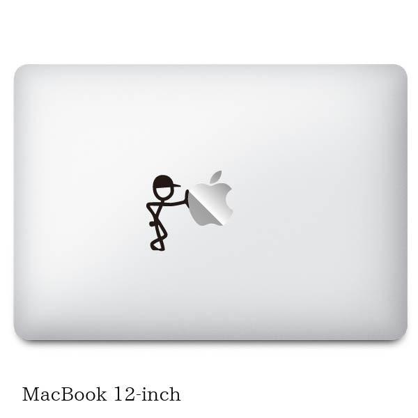 MacBookステッカー スキンシール 棒人間 リーン 帽子 &quot;stickman lean cap&quot;...