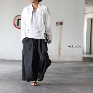 ブラック 袴パンツ ワイドパンツ アンクルワイ...の詳細画像2