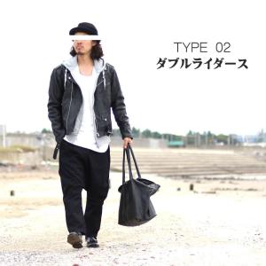 本革 ライダースジャケット メンズ レザージャ...の詳細画像1